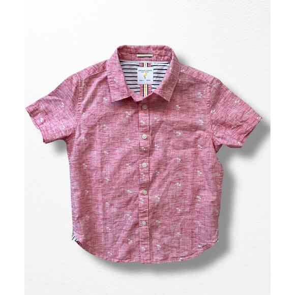 Denim & Flower Boys’ Palm Trees Button-Down Shirt, Size 4 - Picture 3 of 8